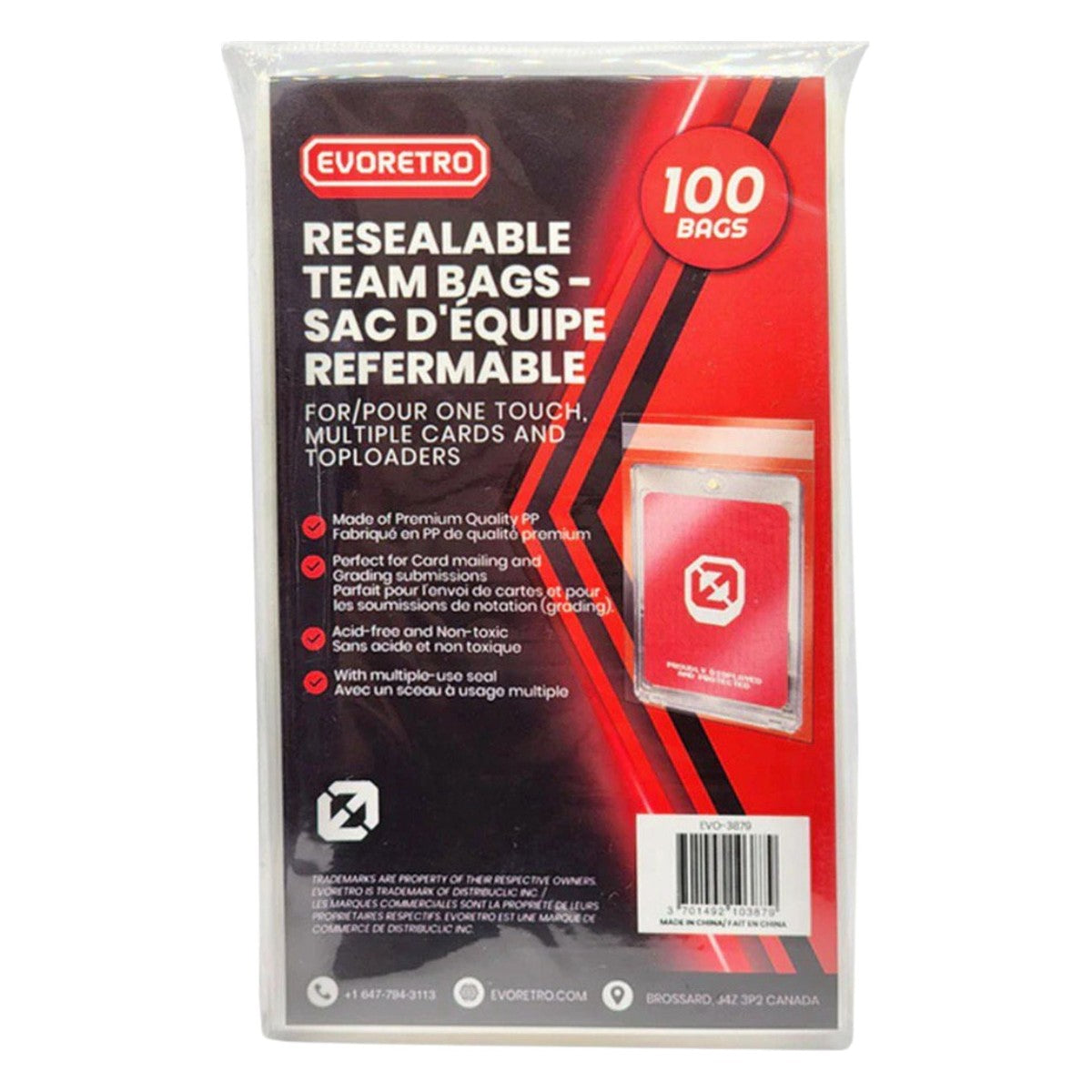 Evoretro Resealable Team Bags for Graded Slabs (100 ct)